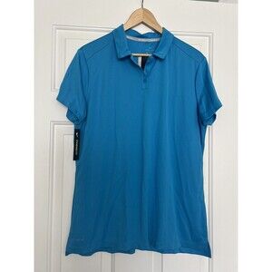 Nike Golf Polo Shirt Womens XL Blue Button Up Short Sleeve Dri-fit NWT